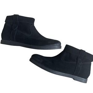 UGG Classic Mini II Boot Black Suede Zip Detail Women Size 8.5